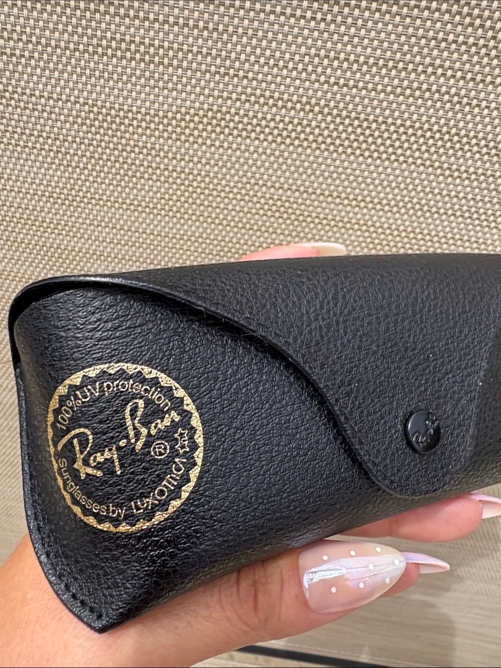 Ray-Ban Black Sunglasses Case with Gold Logo Accent